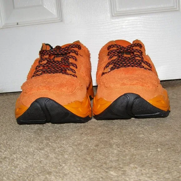 NEW! size 8.5/39 JUST CAVALLI Ladies Orange Fuzzy sneakers - Picture 4 of 15